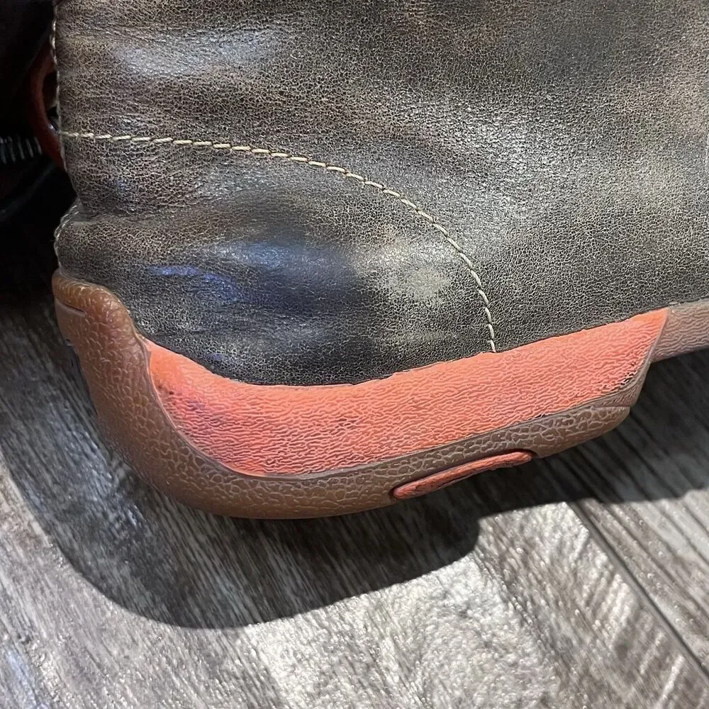 Twisted X Chukka Shoes Men's Size 9M Brown With Neon Orange MDM0019 Western Work